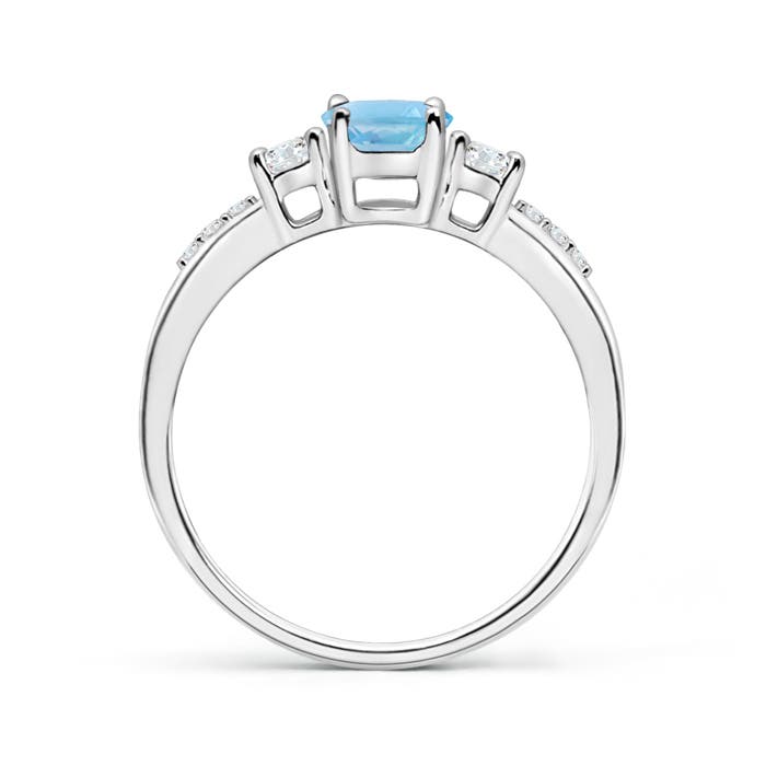 A - Swiss Blue Topaz / 1.21 CT / 14 KT White Gold