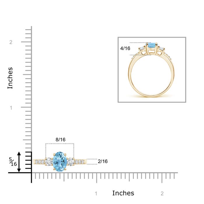 A - Swiss Blue Topaz / 1.21 CT / 14 KT Yellow Gold