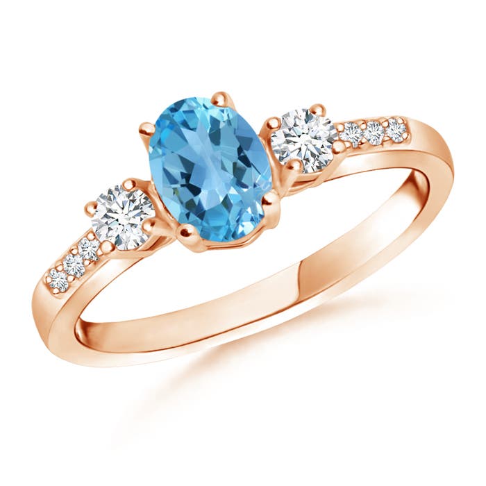 AA - Swiss Blue Topaz / 1.21 CT / 14 KT Rose Gold