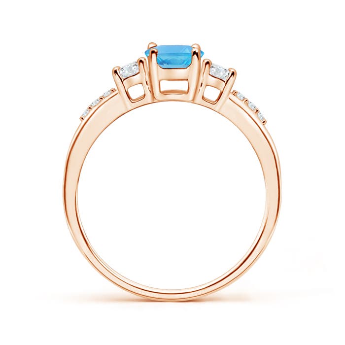 AA - Swiss Blue Topaz / 1.21 CT / 14 KT Rose Gold