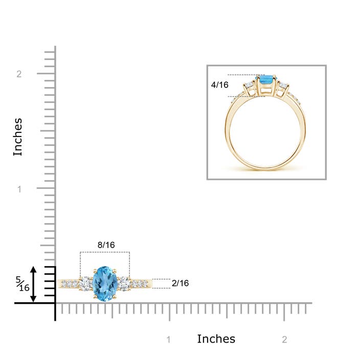 AA - Swiss Blue Topaz / 1.21 CT / 14 KT Yellow Gold