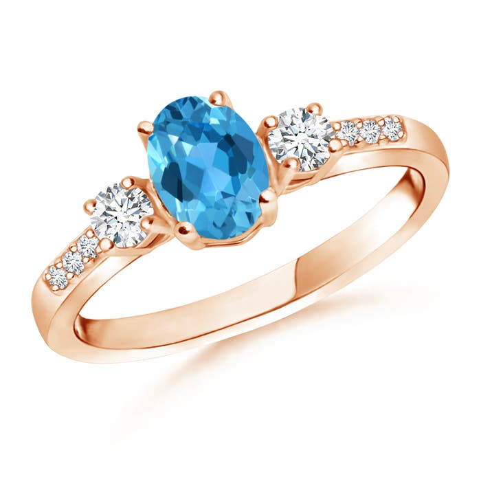 AAA - Swiss Blue Topaz / 1.21 CT / 14 KT Rose Gold