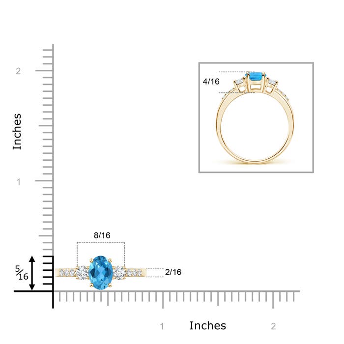 AAA - Swiss Blue Topaz / 1.21 CT / 14 KT Yellow Gold