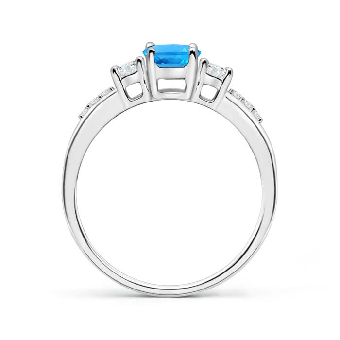 AAAA - Swiss Blue Topaz / 1.21 CT / 14 KT White Gold