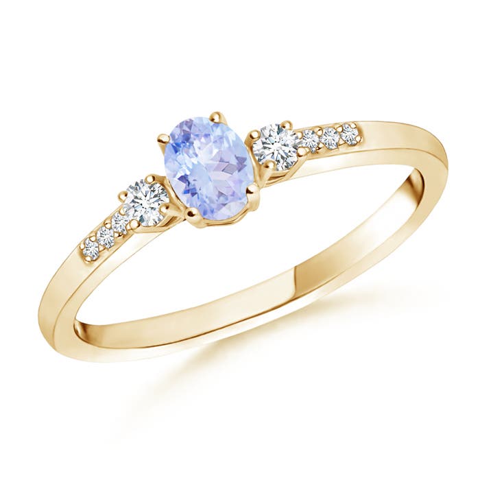 A - Tanzanite / 0.3 CT / 14 KT Yellow Gold