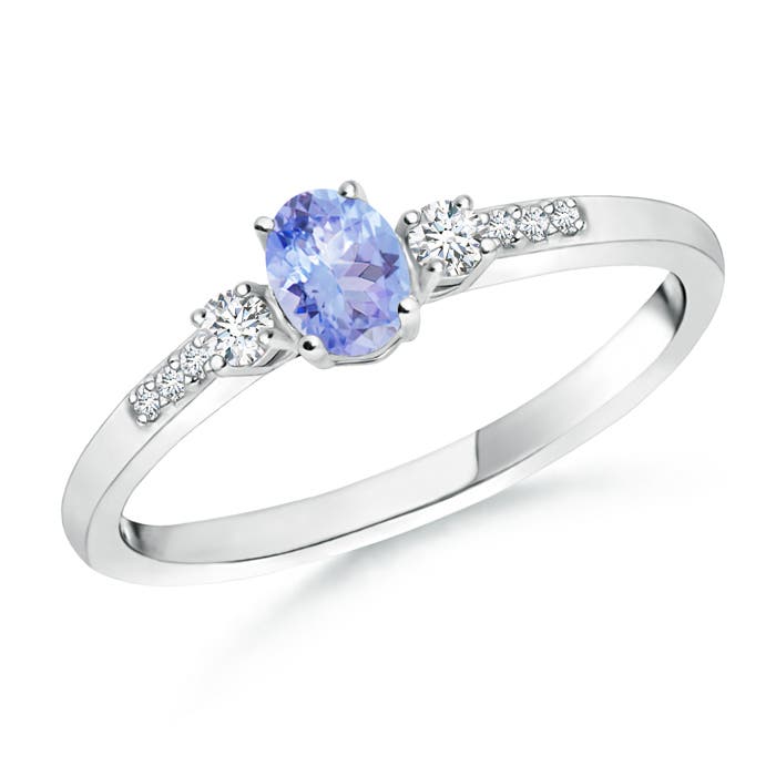 AA - Tanzanite / 0.3 CT / 14 KT White Gold