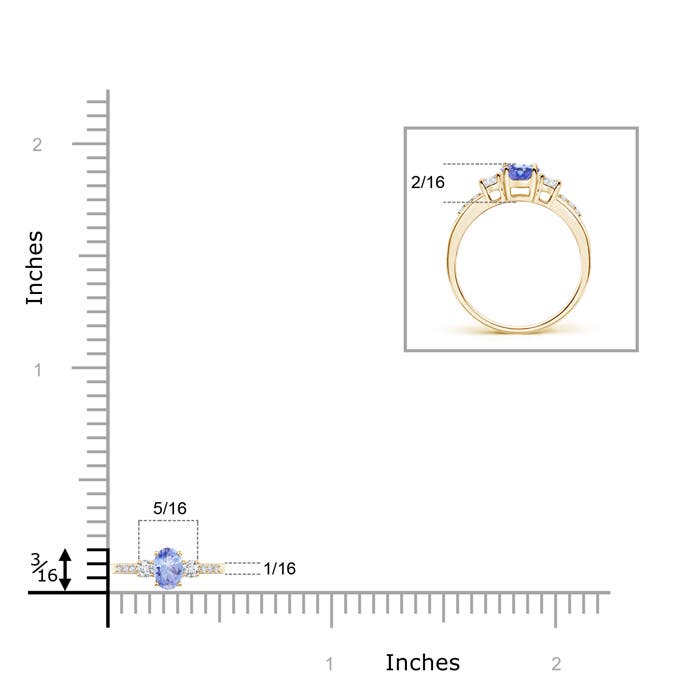 AA - Tanzanite / 0.3 CT / 14 KT Yellow Gold