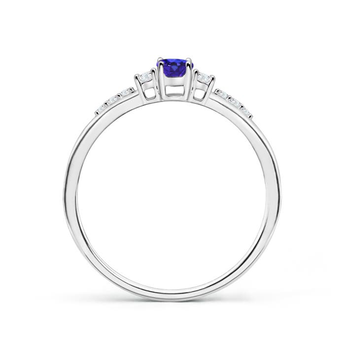 AAAA - Tanzanite / 0.3 CT / 14 KT White Gold