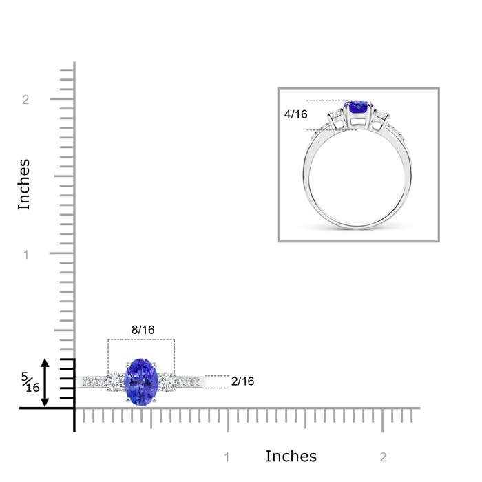 AAA - Tanzanite / 1.06 CT / 14 KT White Gold