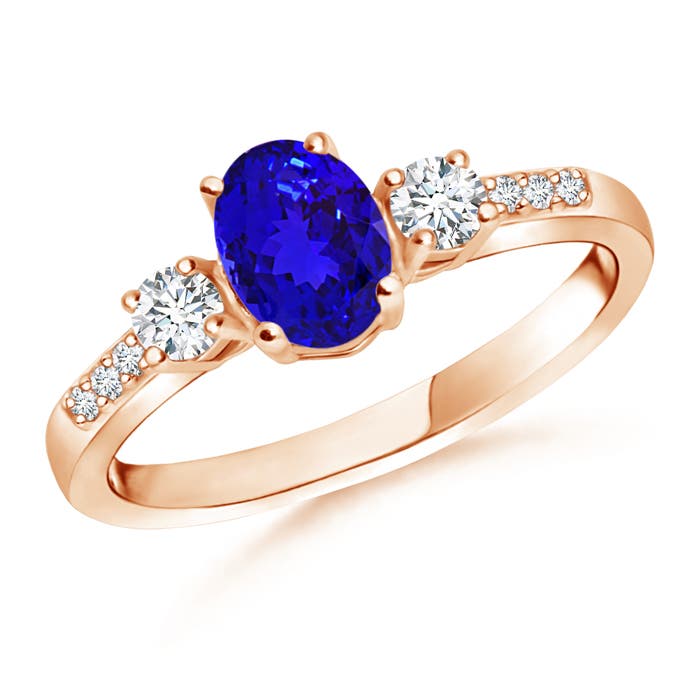 AAAA - Tanzanite / 1.06 CT / 14 KT Rose Gold