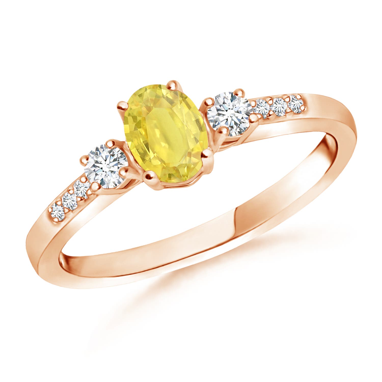 A - Yellow Sapphire / 0.83 CT / 14 KT Rose Gold