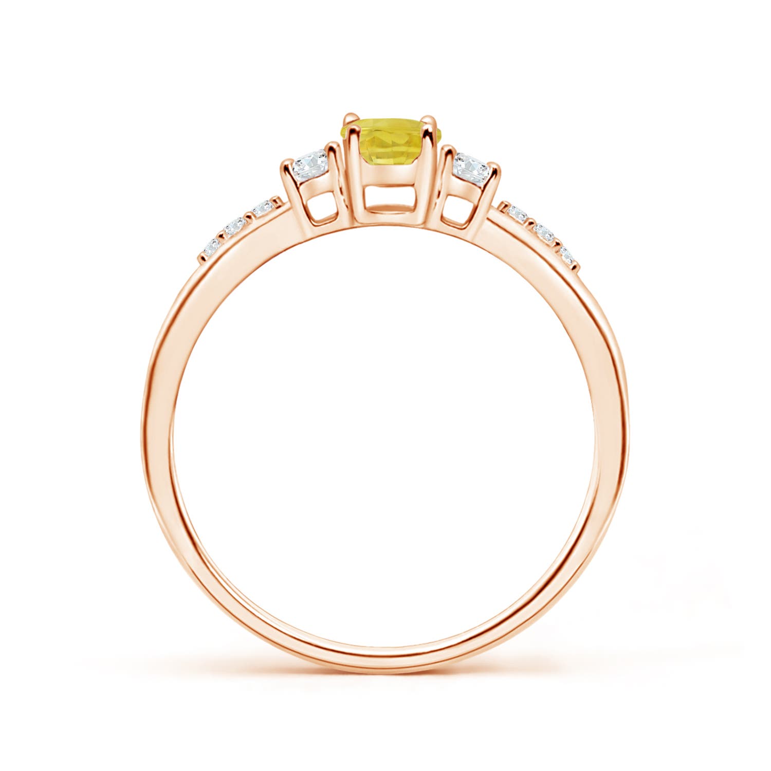 A - Yellow Sapphire / 0.83 CT / 14 KT Rose Gold