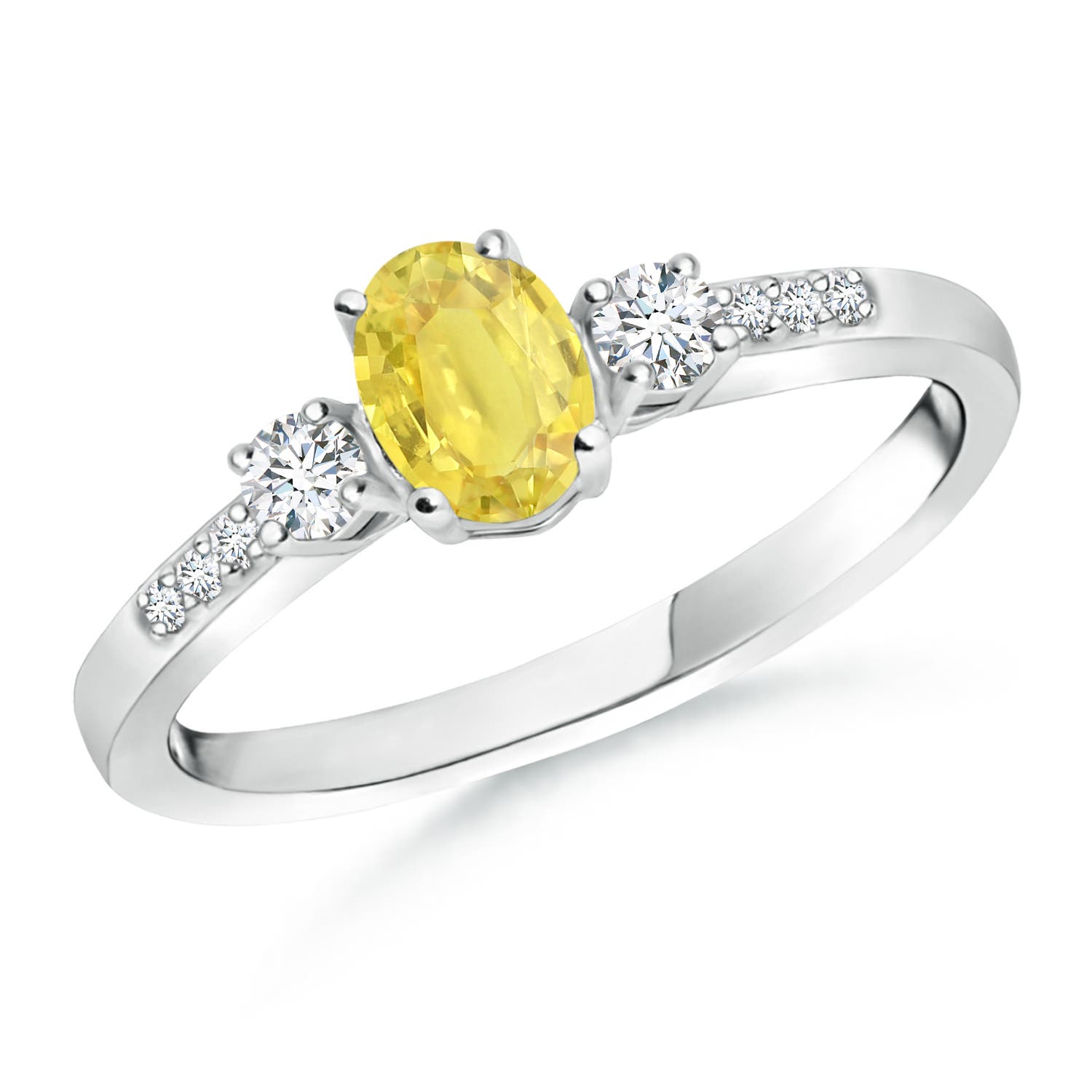 A - Yellow Sapphire / 0.83 CT / 14 KT White Gold