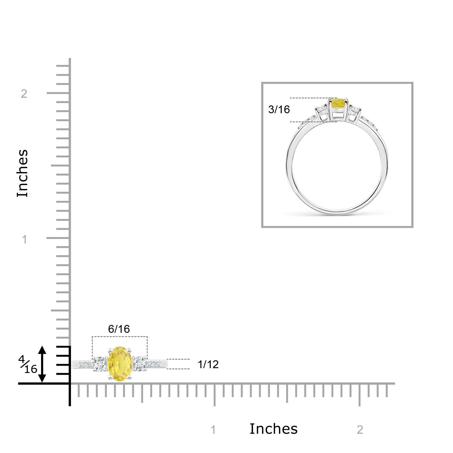 A - Yellow Sapphire / 0.83 CT / 14 KT White Gold