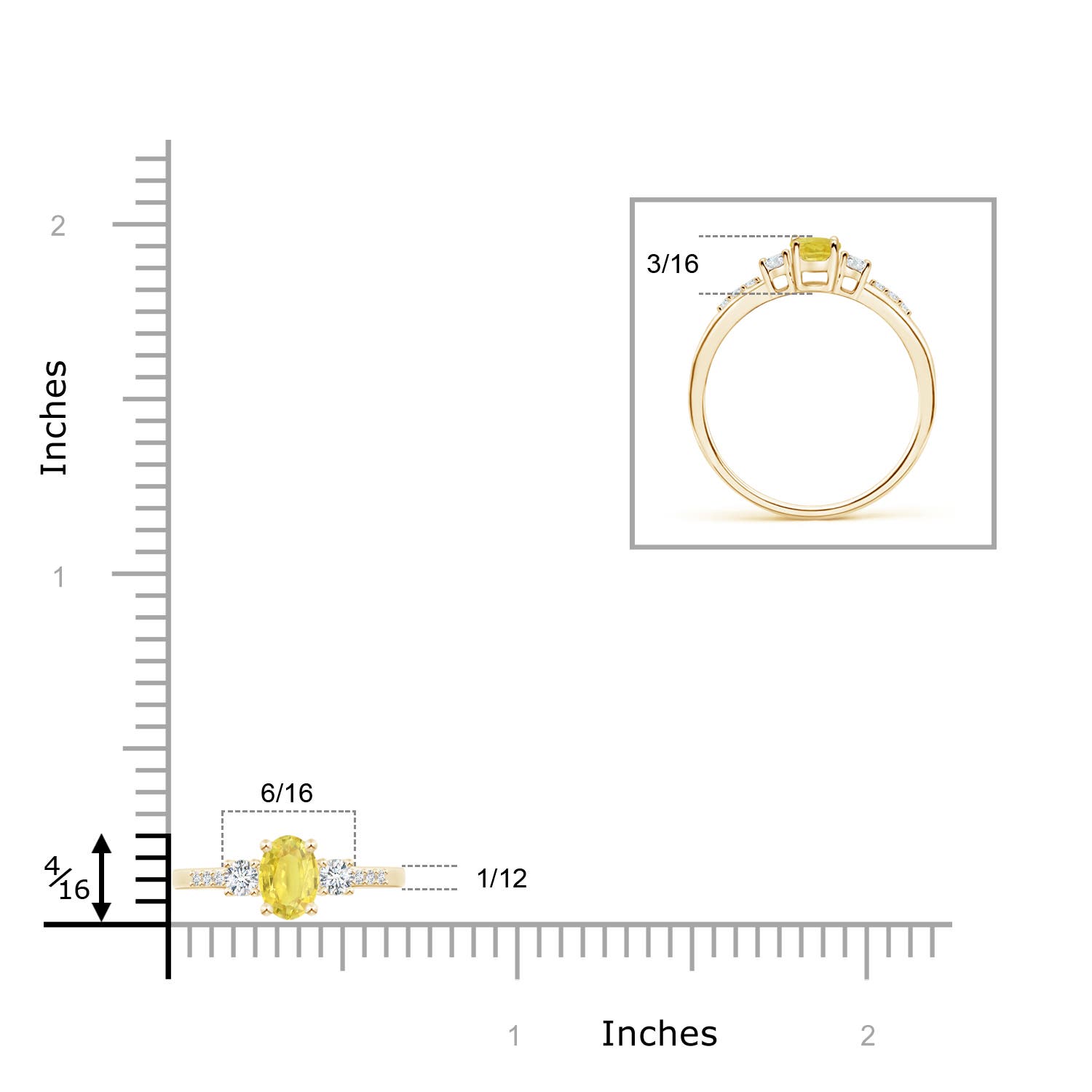 A - Yellow Sapphire / 0.83 CT / 14 KT Yellow Gold