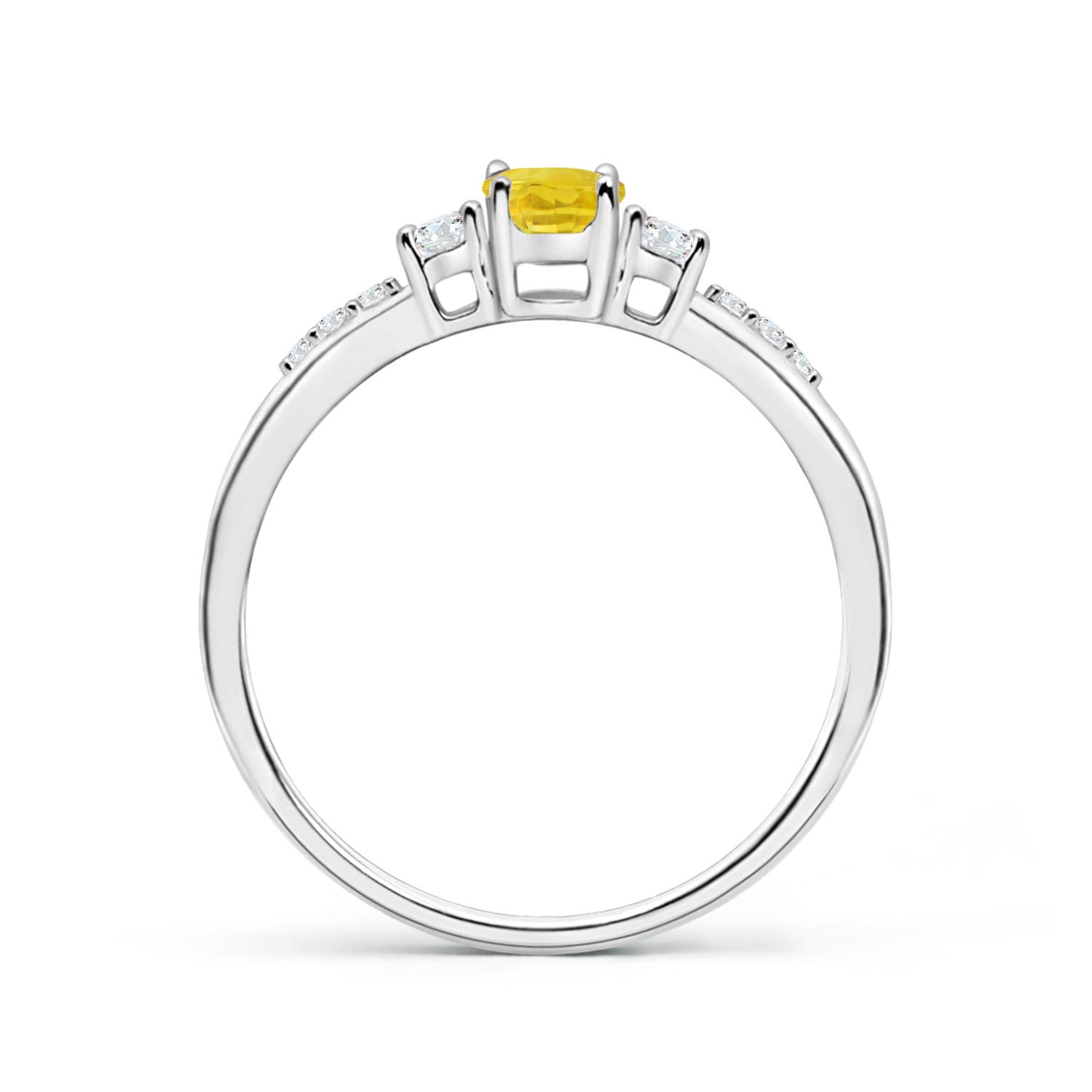 AA - Yellow Sapphire / 0.83 CT / 14 KT White Gold