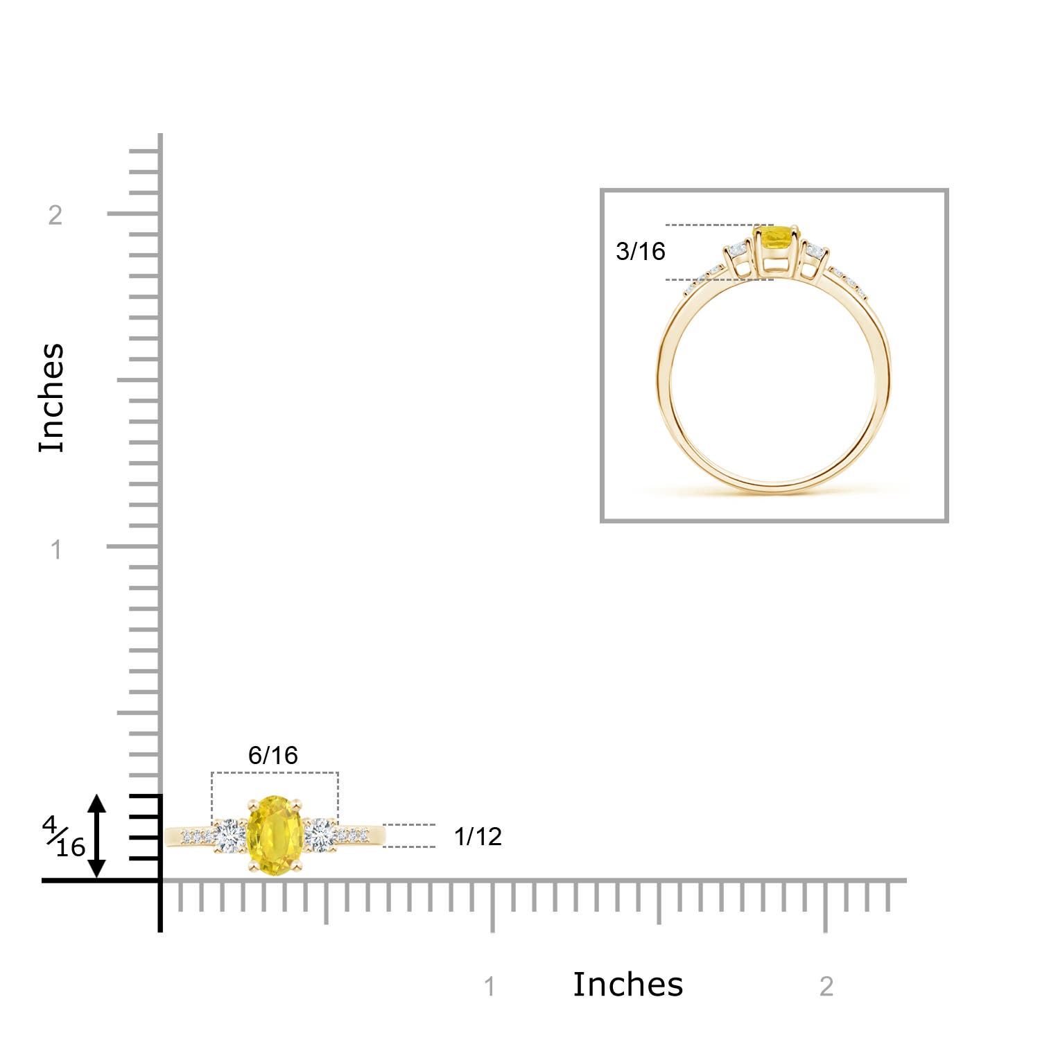 AA - Yellow Sapphire / 0.83 CT / 14 KT Yellow Gold