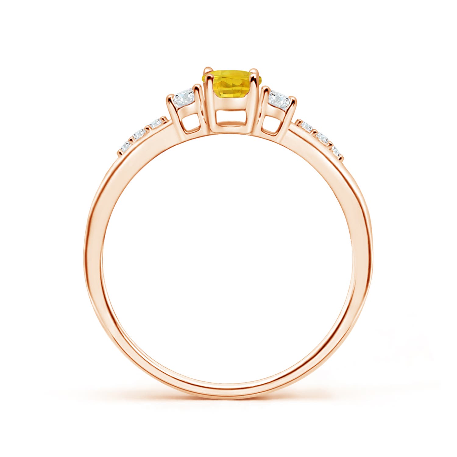 AAA - Yellow Sapphire / 0.83 CT / 14 KT Rose Gold