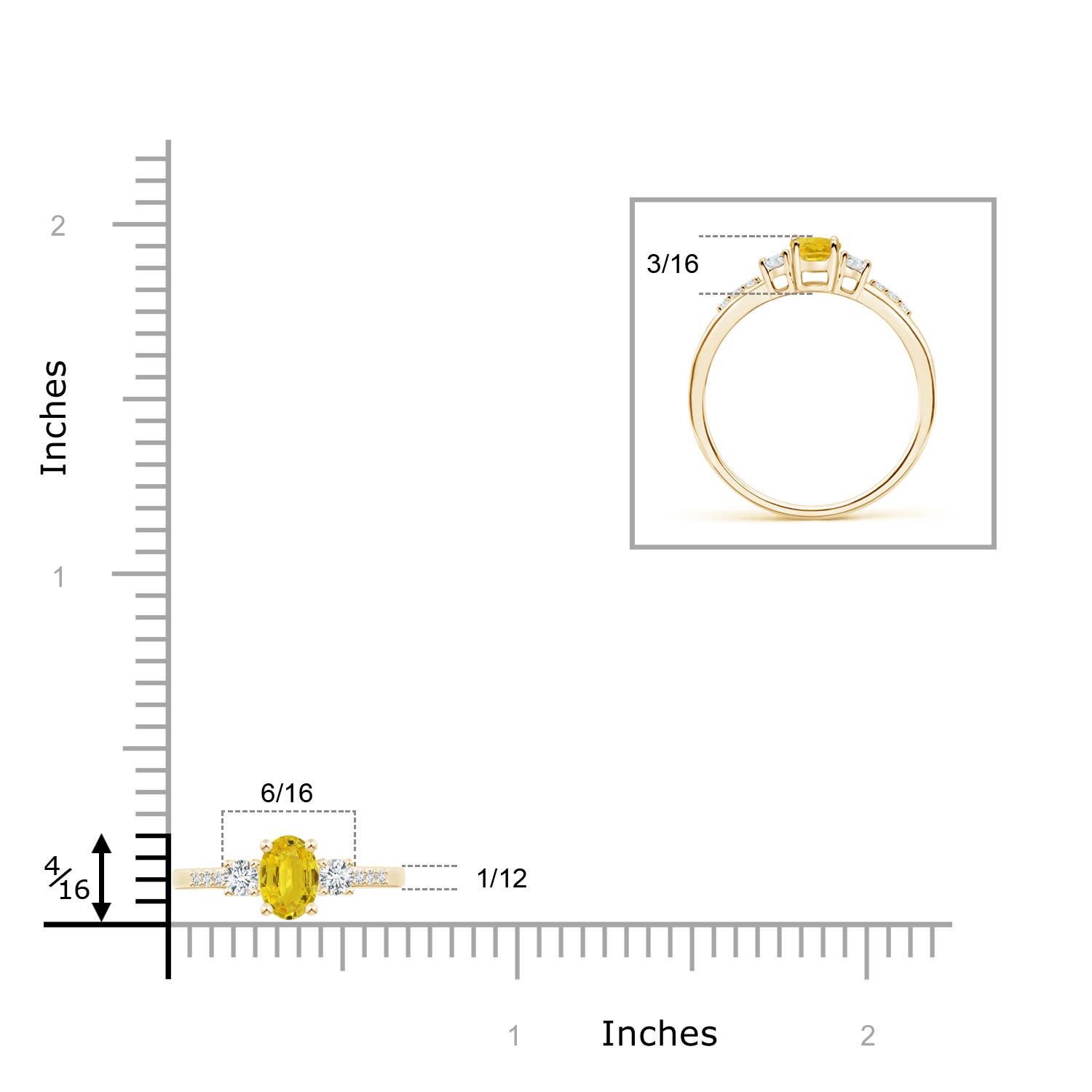 AAA - Yellow Sapphire / 0.83 CT / 14 KT Yellow Gold