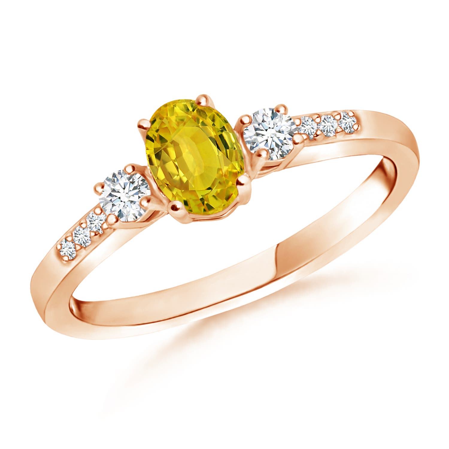 AAAA - Yellow Sapphire / 0.83 CT / 14 KT Rose Gold