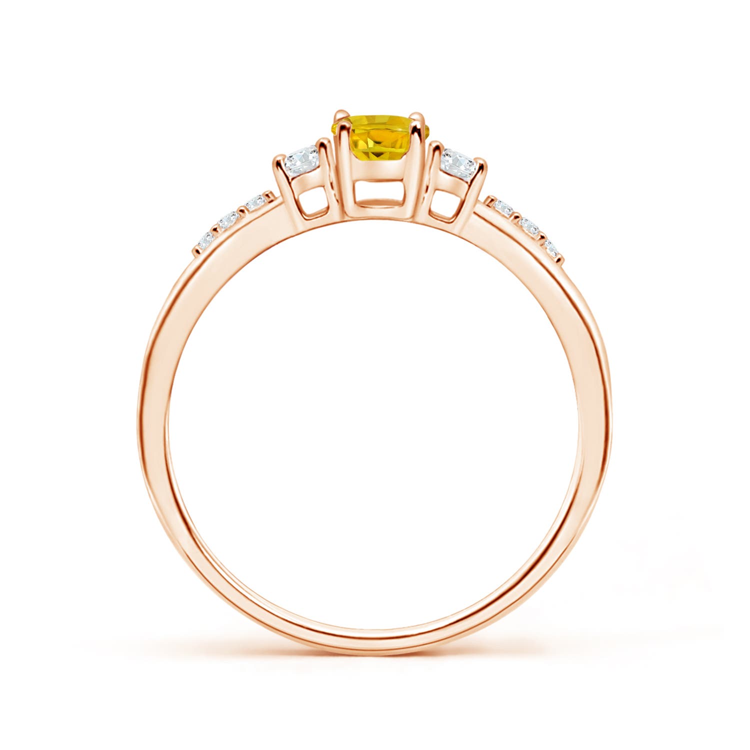 AAAA - Yellow Sapphire / 0.83 CT / 14 KT Rose Gold