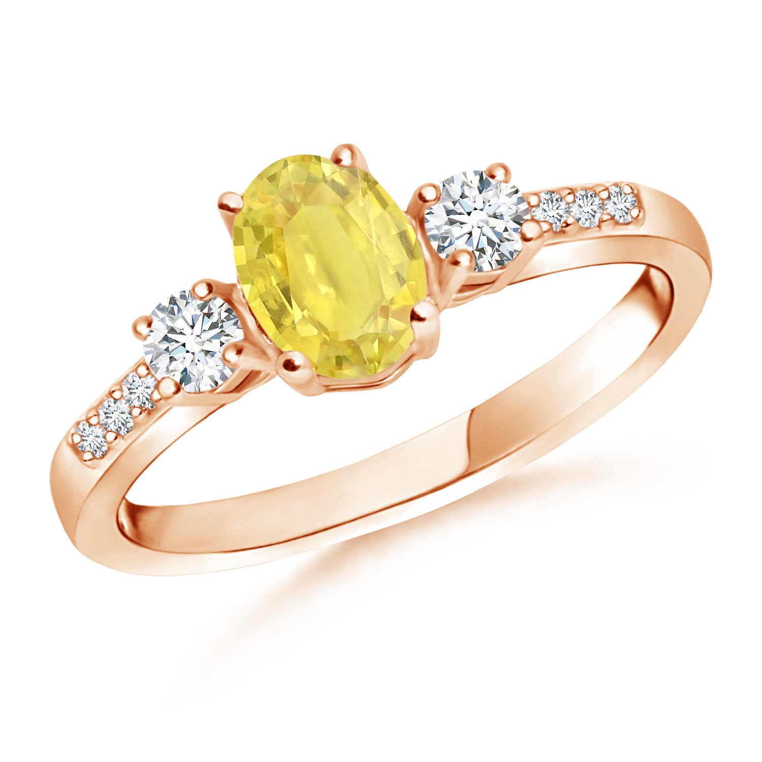 A - Yellow Sapphire / 1.26 CT / 14 KT Rose Gold