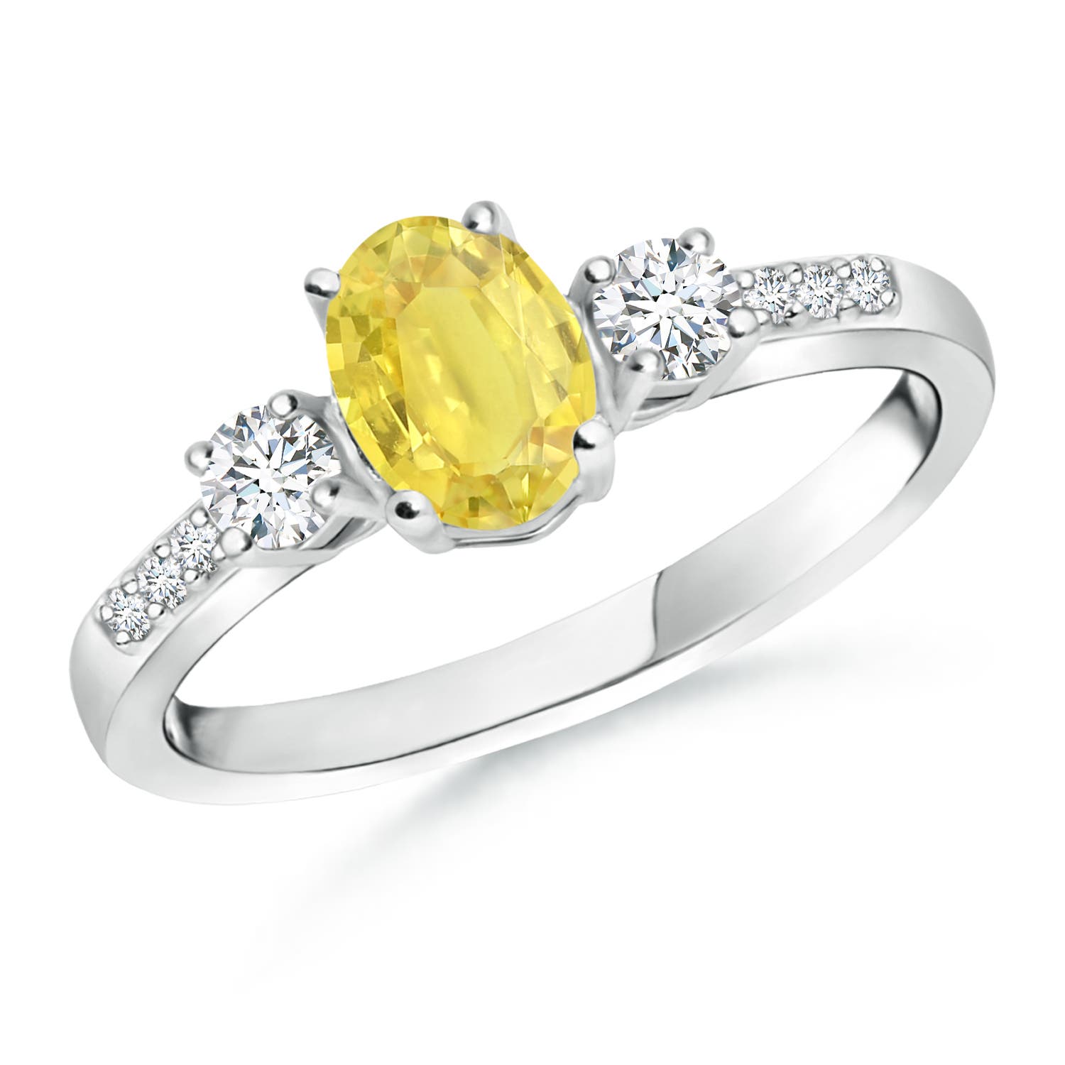 A - Yellow Sapphire / 1.26 CT / 14 KT White Gold