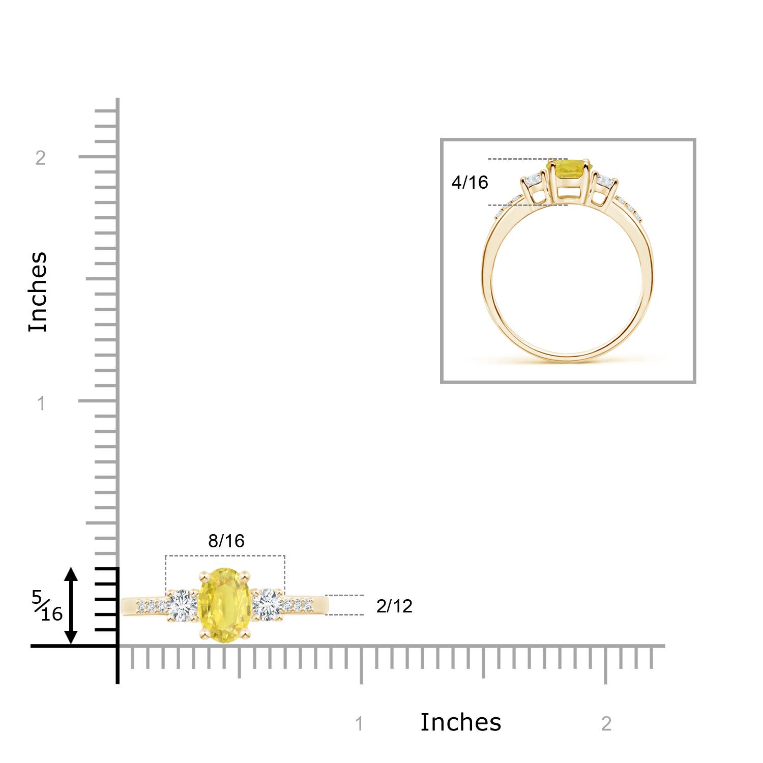 A - Yellow Sapphire / 1.26 CT / 14 KT Yellow Gold