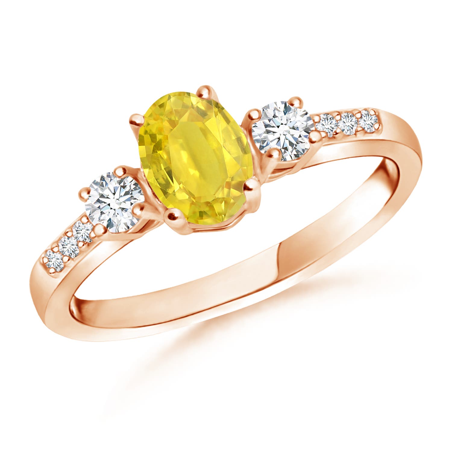 AA - Yellow Sapphire / 1.26 CT / 14 KT Rose Gold