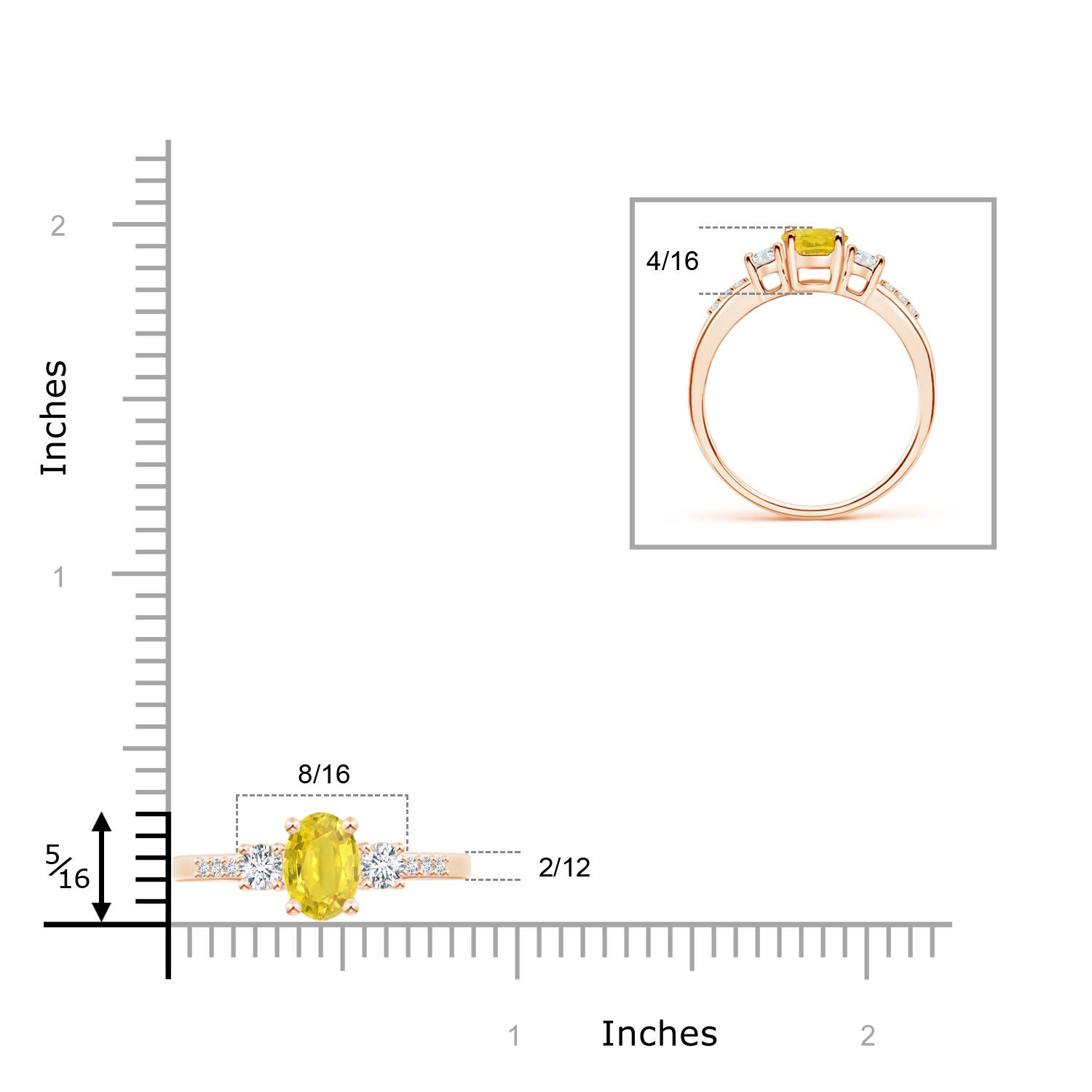 AA - Yellow Sapphire / 1.26 CT / 14 KT Rose Gold