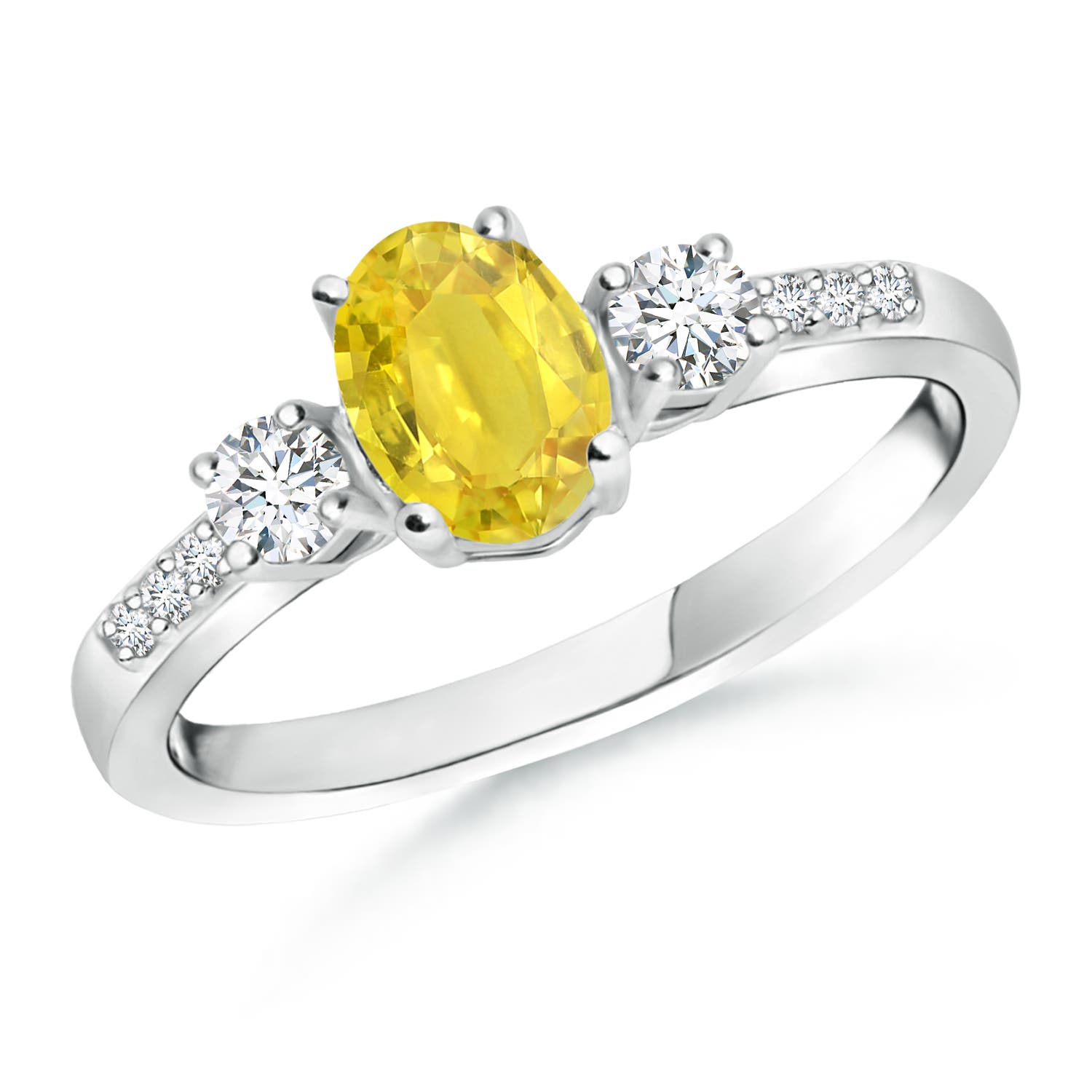 AA - Yellow Sapphire / 1.26 CT / 14 KT White Gold