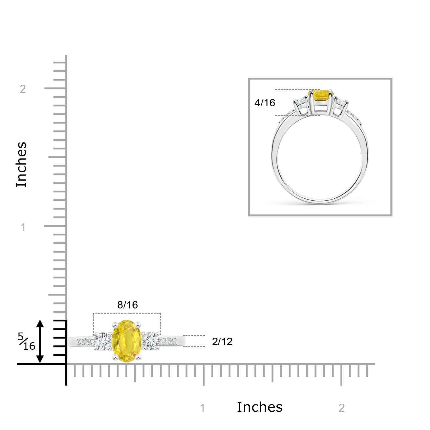 AA - Yellow Sapphire / 1.26 CT / 14 KT White Gold