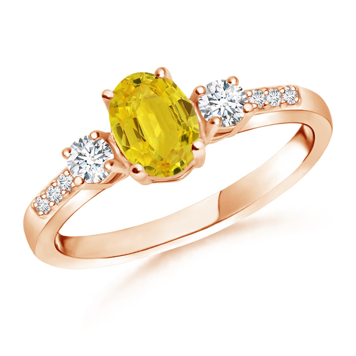 AAA - Yellow Sapphire / 1.26 CT / 14 KT Rose Gold