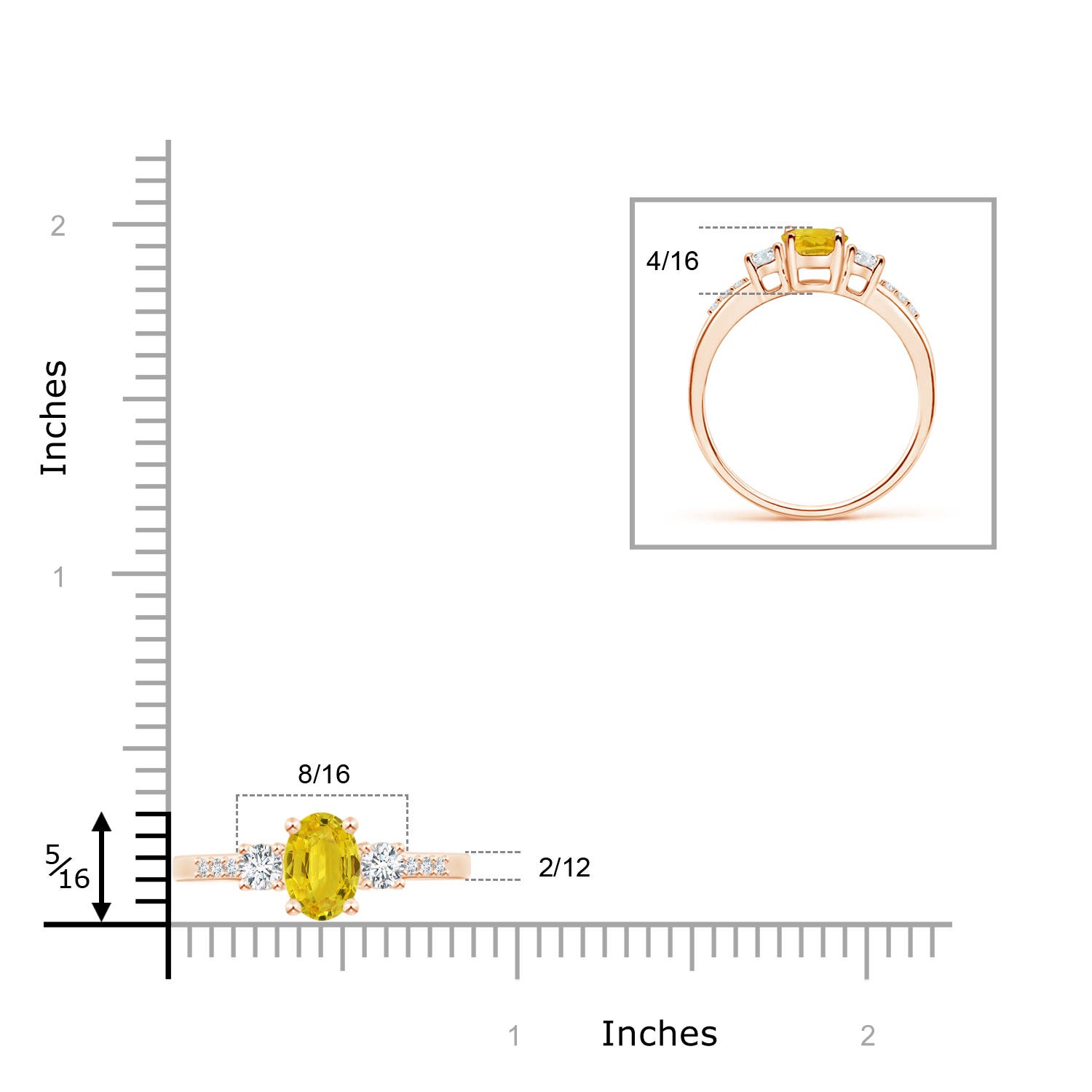 AAA - Yellow Sapphire / 1.26 CT / 14 KT Rose Gold