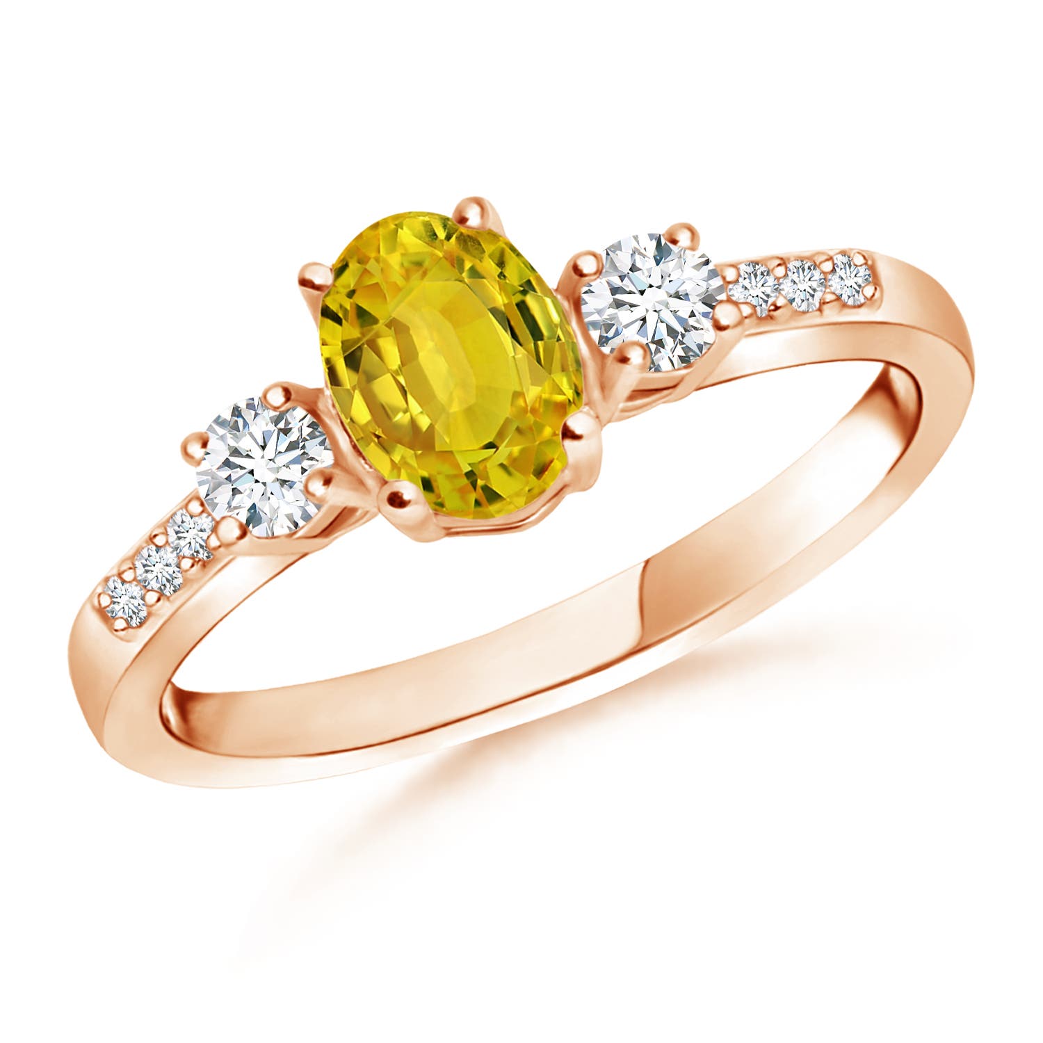 AAAA - Yellow Sapphire / 1.26 CT / 14 KT Rose Gold