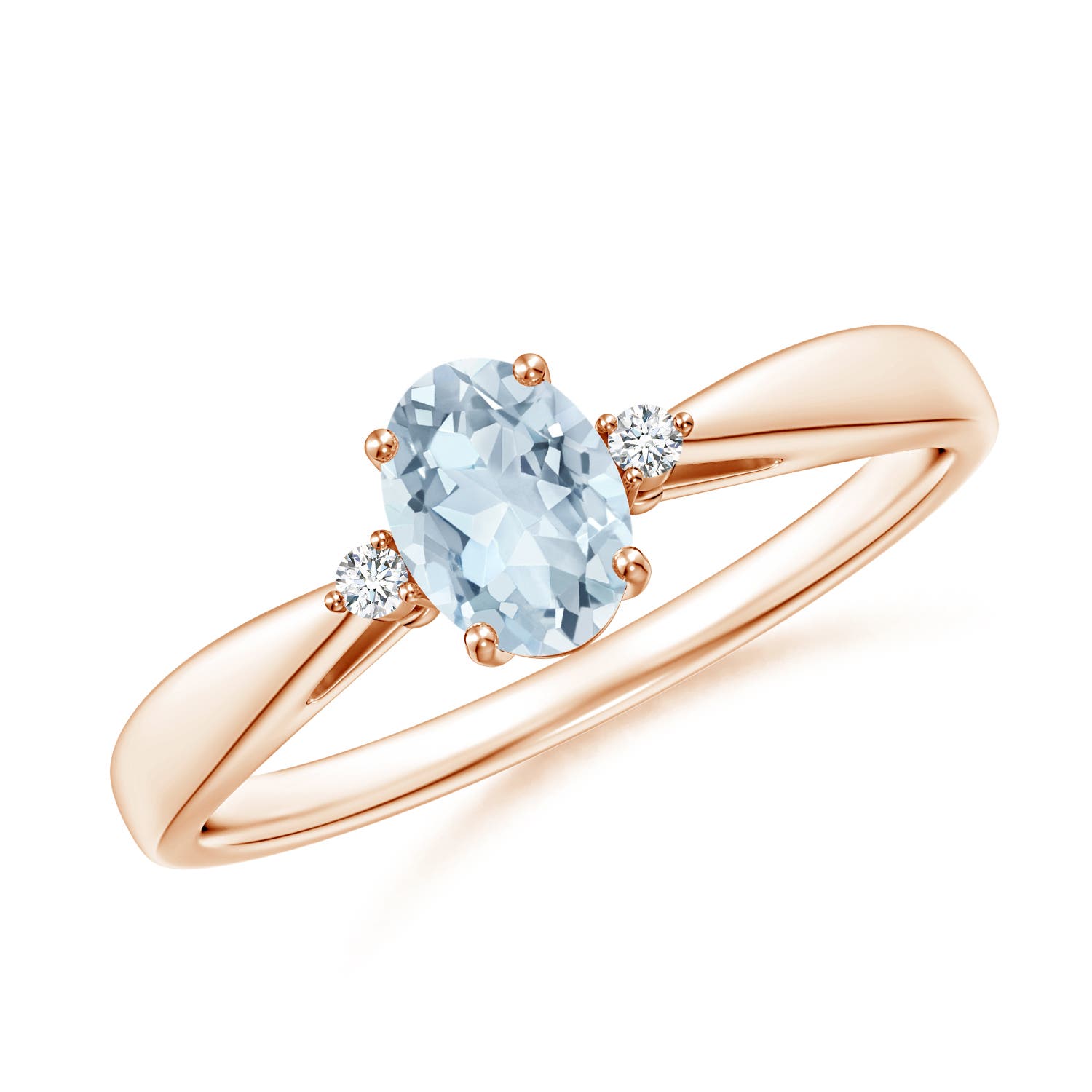 A - Aquamarine / 0.43 CT / 14 KT Rose Gold