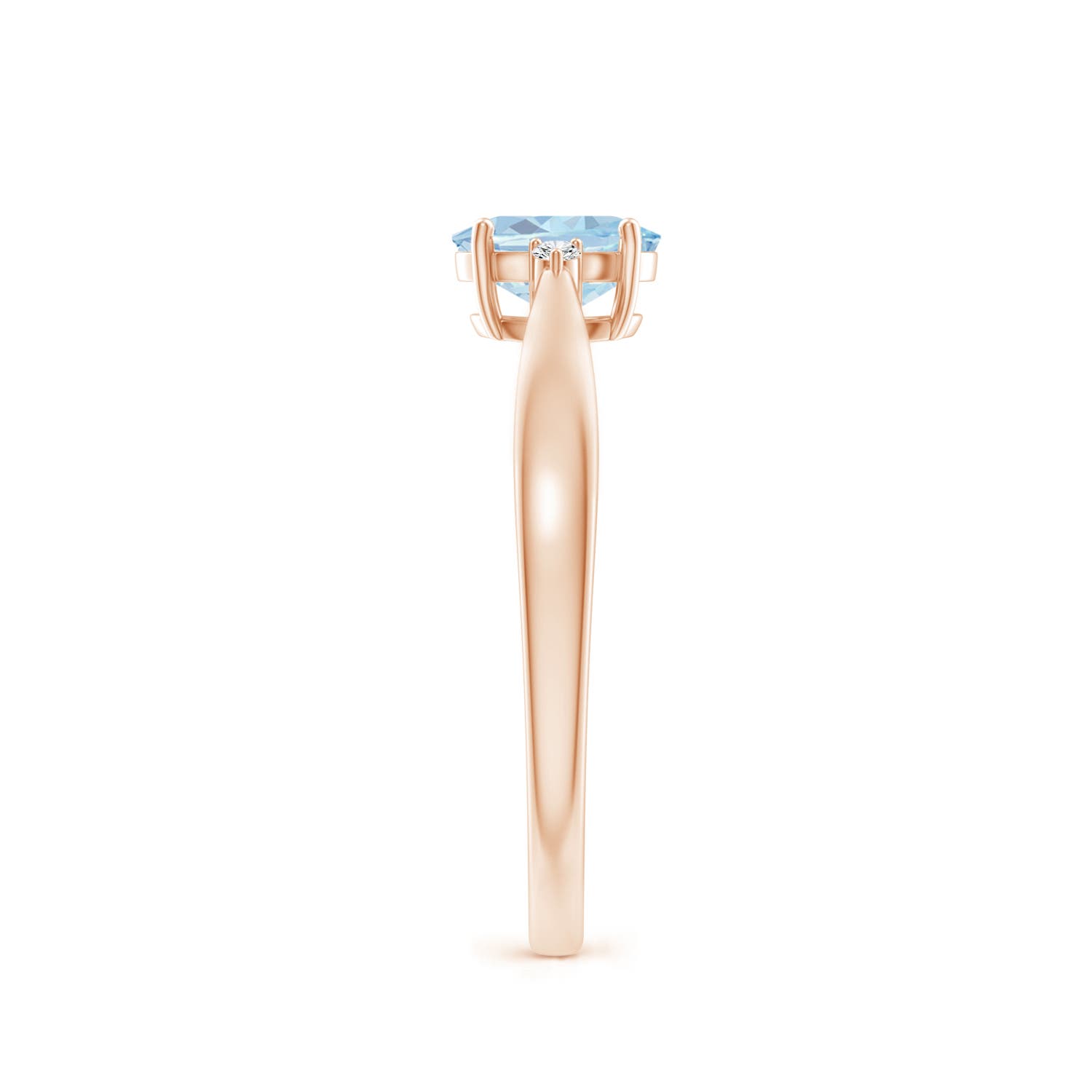 A - Aquamarine / 0.43 CT / 14 KT Rose Gold