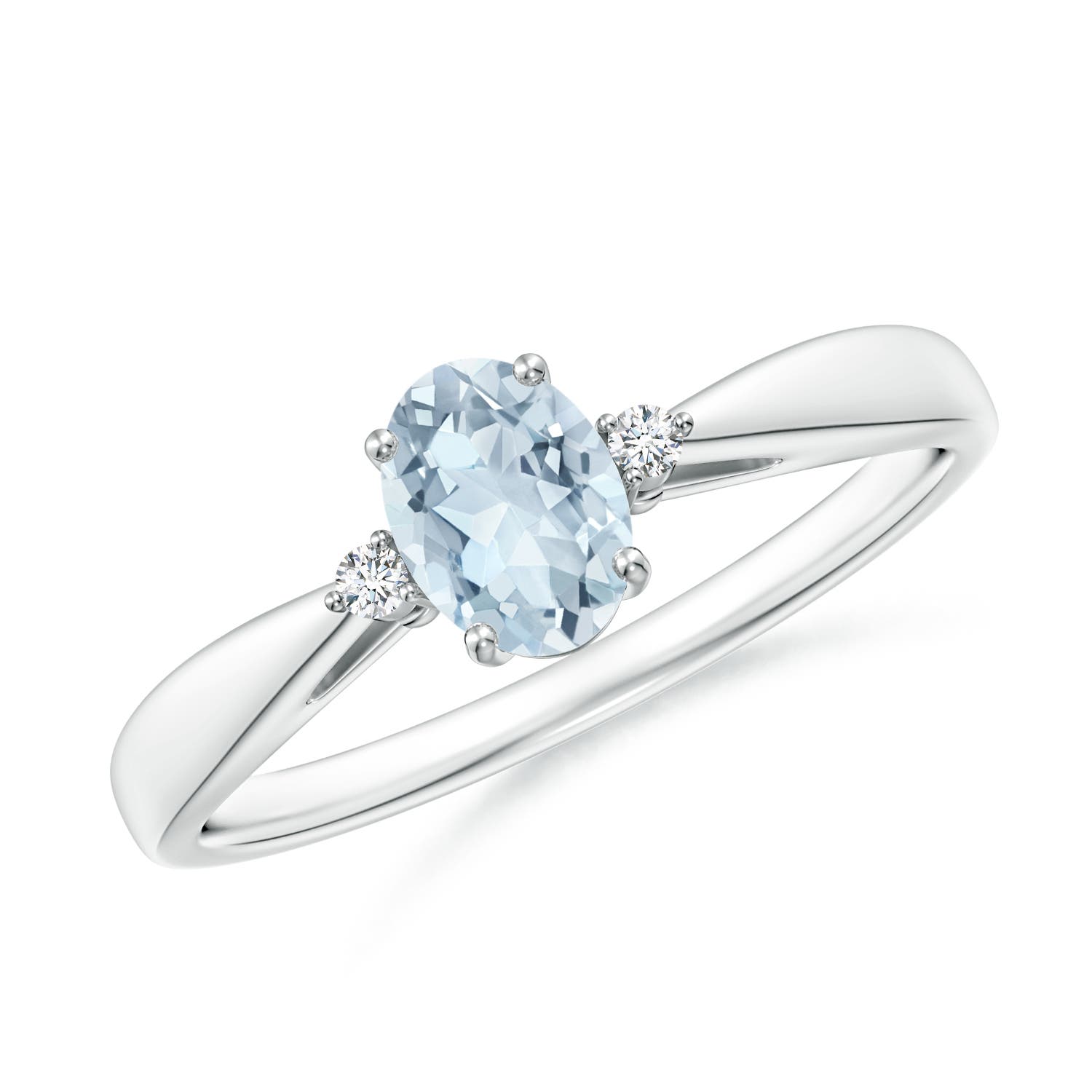 A - Aquamarine / 0.43 CT / 14 KT White Gold