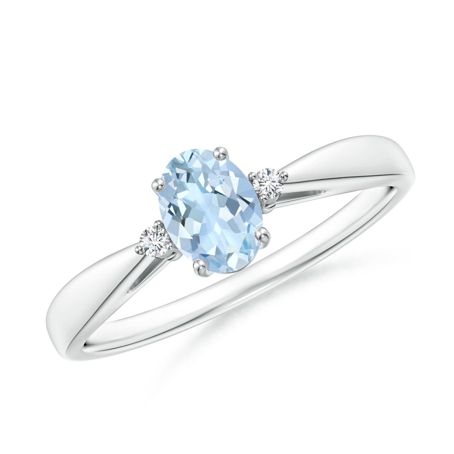 AA - Aquamarine / 0.43 CT / 14 KT White Gold