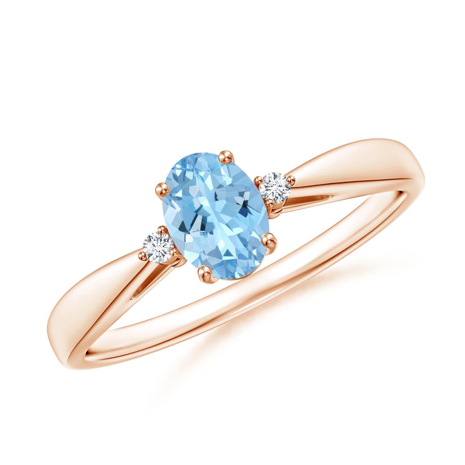 AAAA - Aquamarine / 0.43 CT / 14 KT Rose Gold