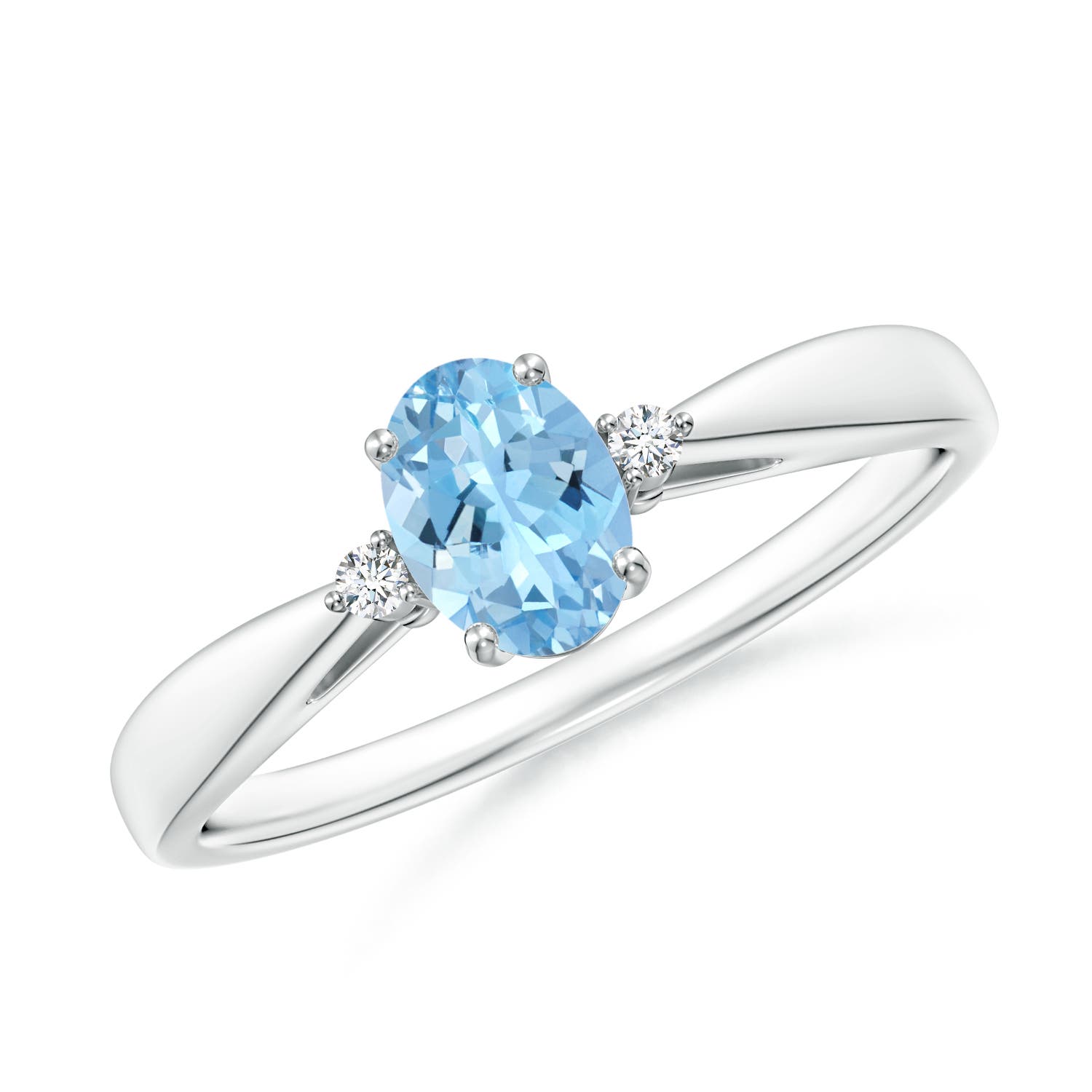 AAAA - Aquamarine / 0.43 CT / 14 KT White Gold