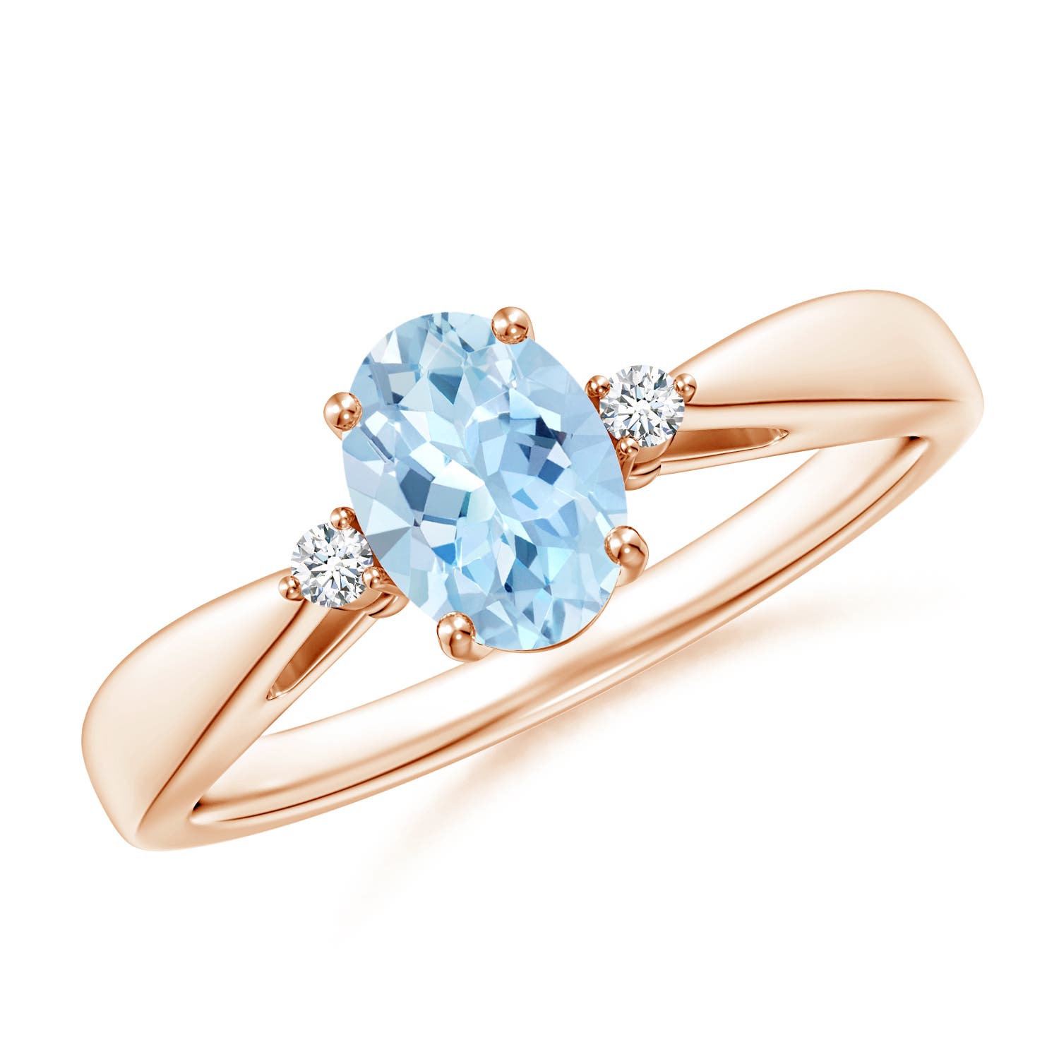 AAA - Aquamarine / 0.64 CT / 14 KT Rose Gold