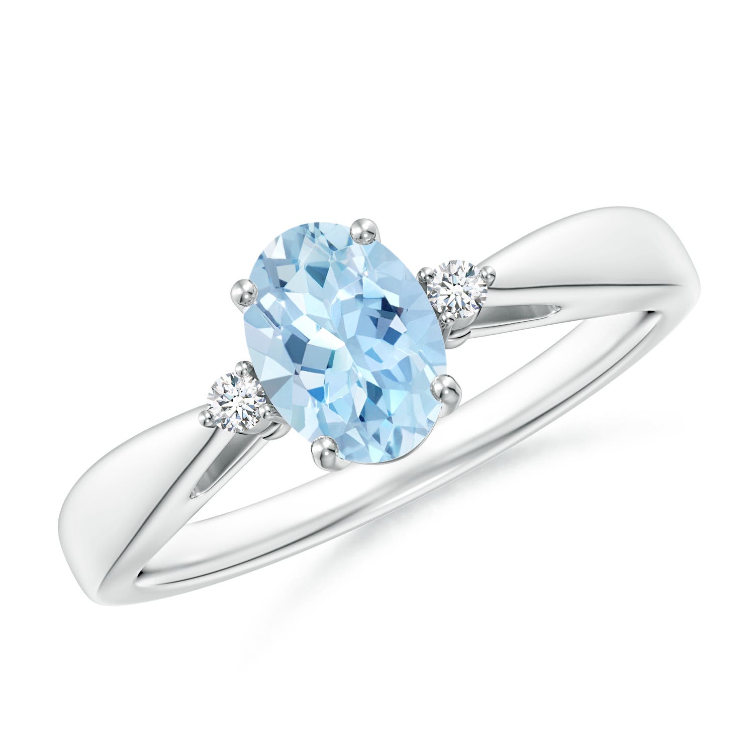 AAA - Aquamarine / 0.64 CT / 14 KT White Gold