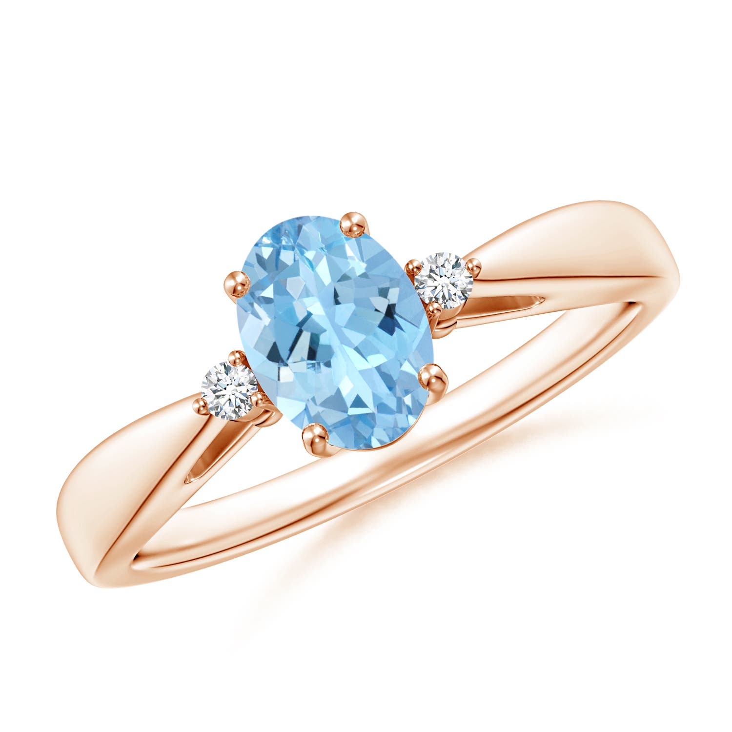 AAAA - Aquamarine / 0.64 CT / 14 KT Rose Gold