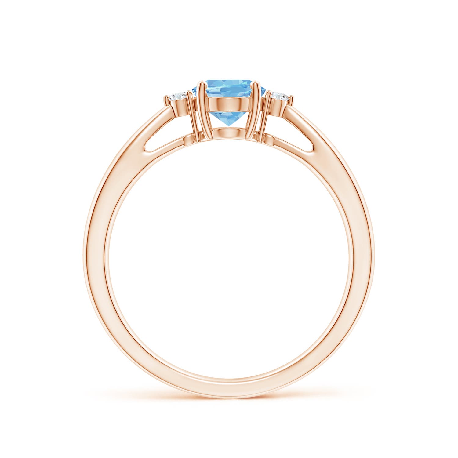 AAAA - Aquamarine / 0.64 CT / 14 KT Rose Gold