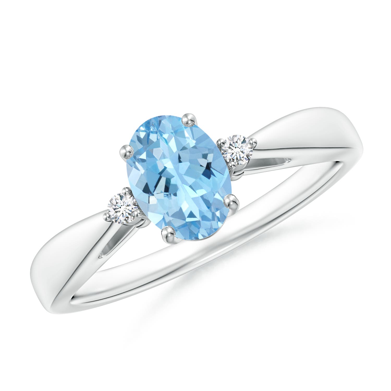 AAAA - Aquamarine / 0.64 CT / 14 KT White Gold