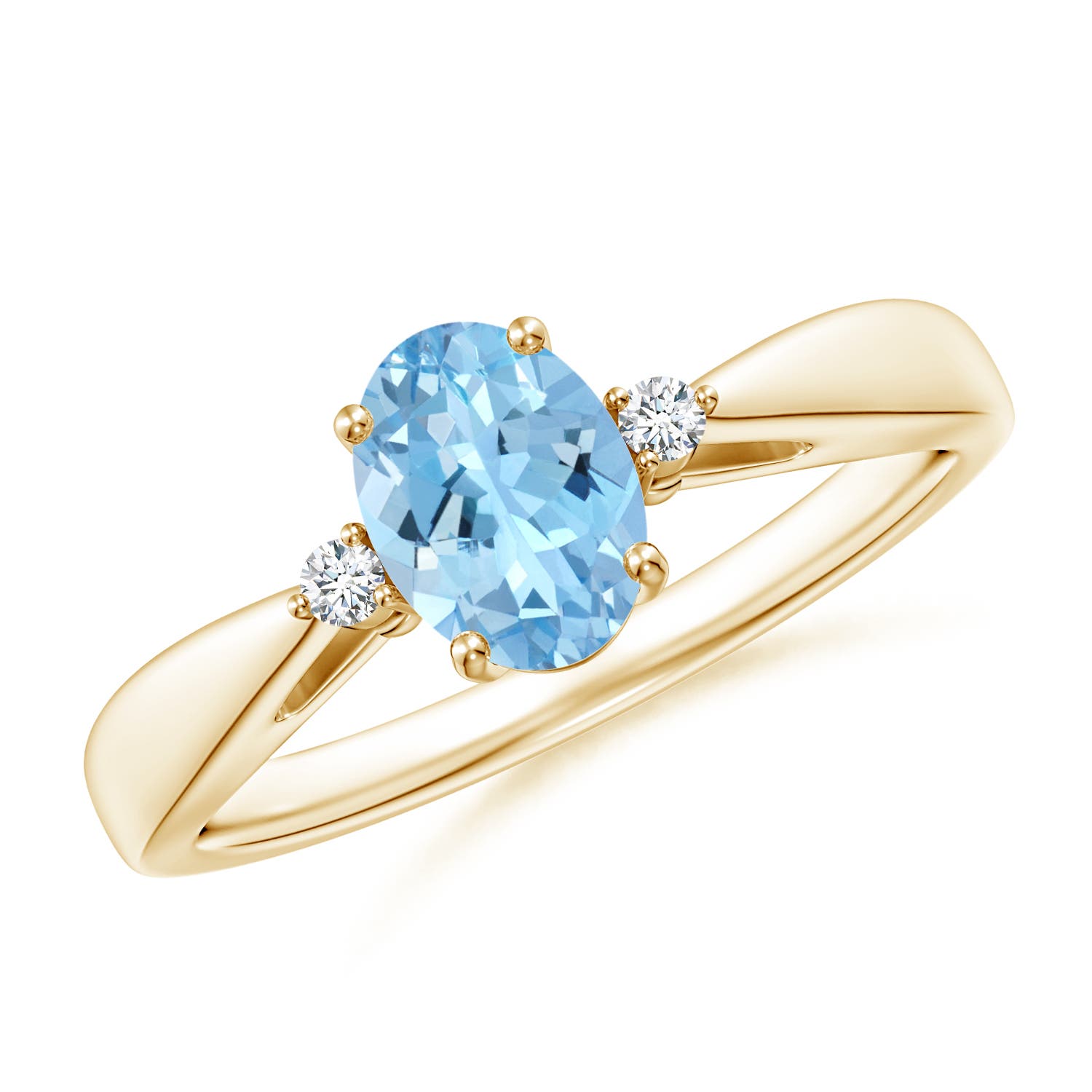 AAAA - Aquamarine / 0.64 CT / 14 KT Yellow Gold