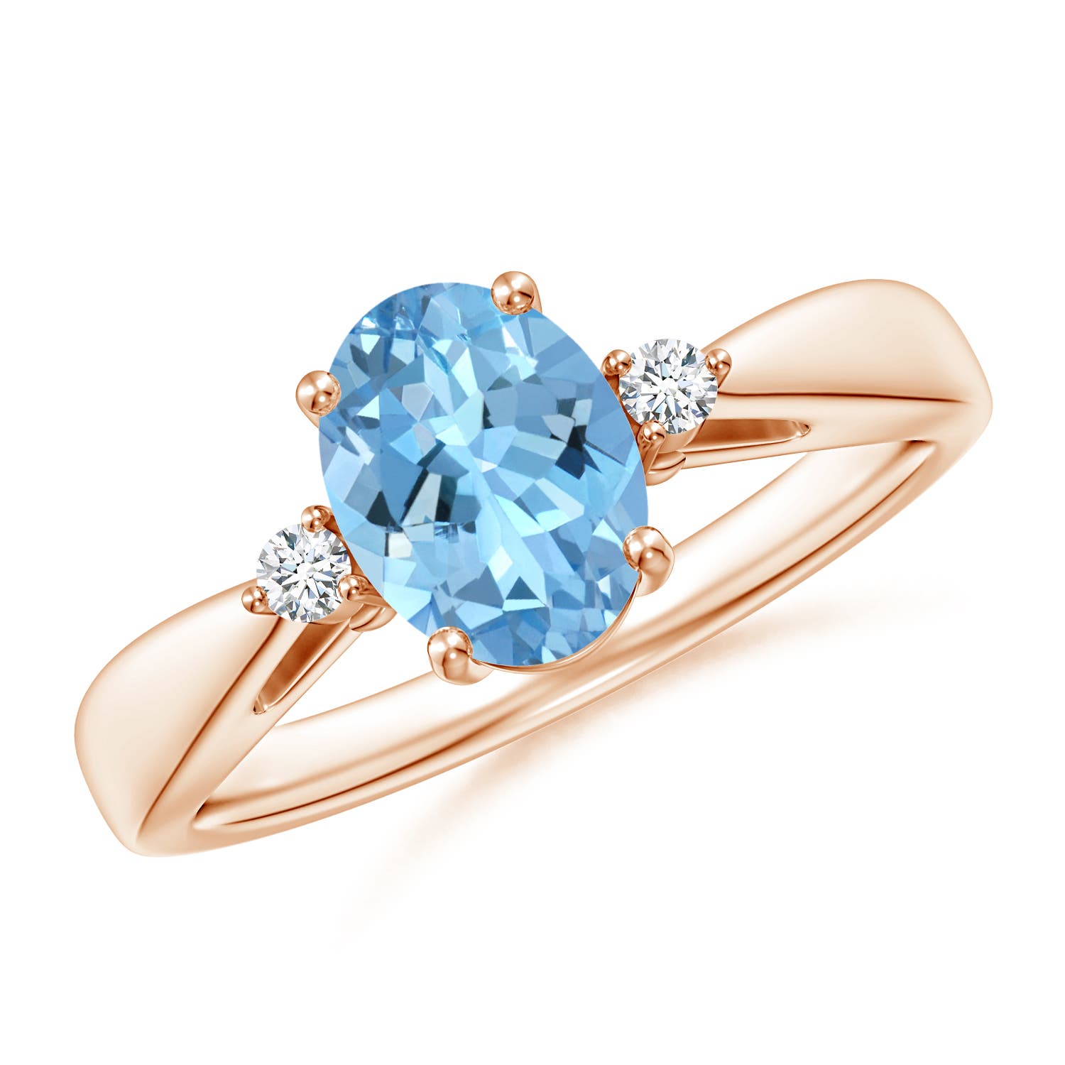 AAAA - Aquamarine / 1.06 CT / 14 KT Rose Gold