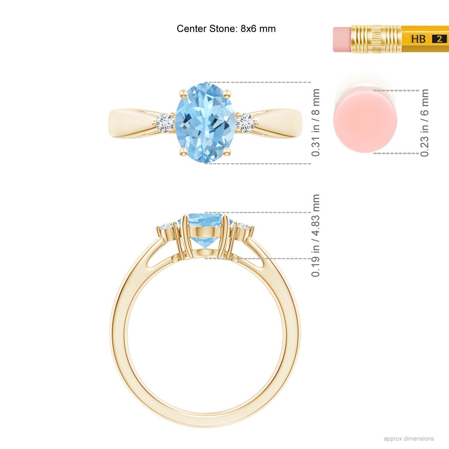 AAAA - Aquamarine / 1.06 CT / 14 KT Yellow Gold