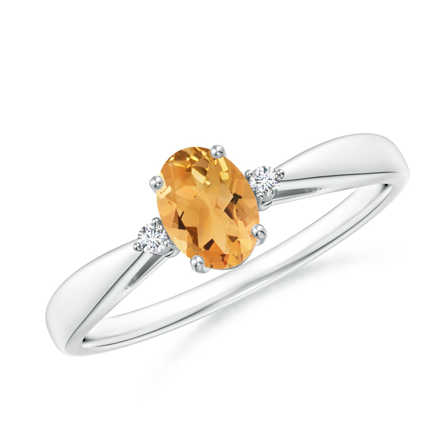 A - Citrine / 0.43 CT / 14 KT White Gold